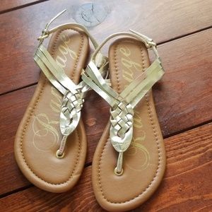 Women's rampage gold braided sandals size 7